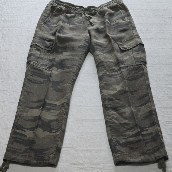 SANCTUARY X Anthropologie Discoverer Linen Camo Cargo Pants Size XS - Picture 2 of 16